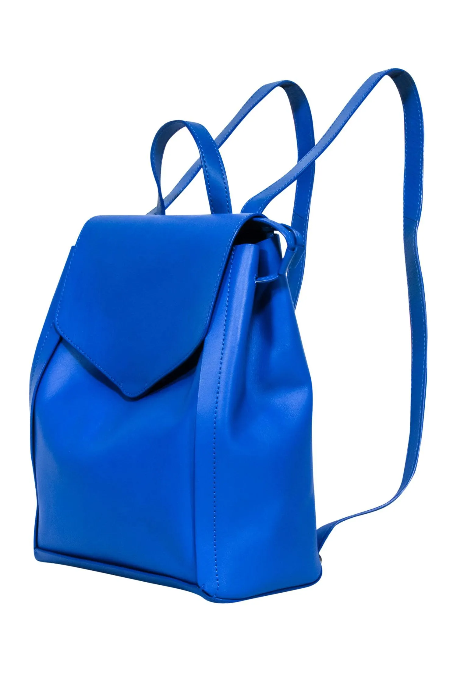 Loeffler Randall - Blue Leather Front Flap Backpack