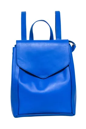Loeffler Randall - Blue Leather Front Flap Backpack