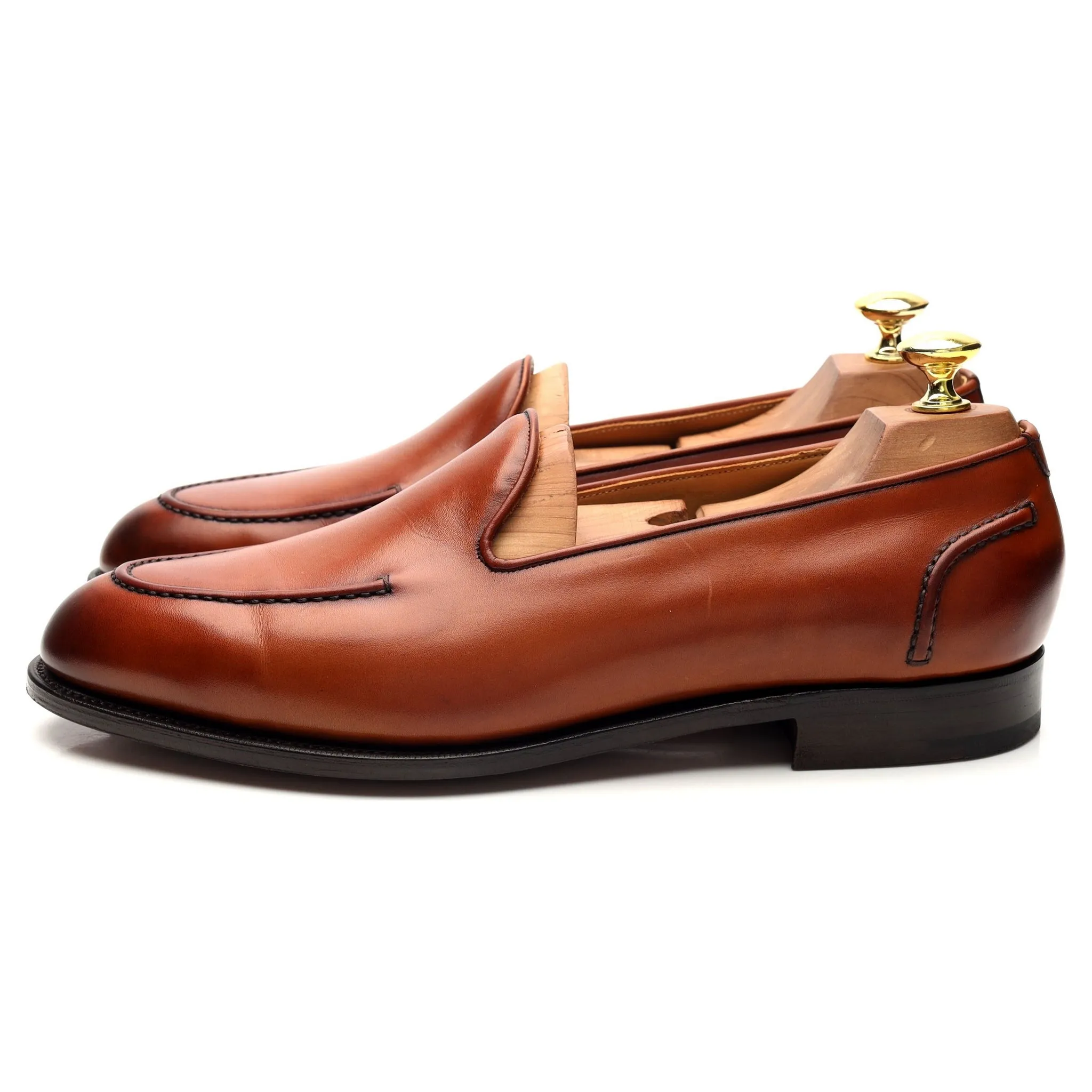 'Longacre' Tan Brown Leather Loafers UK 8.5 E