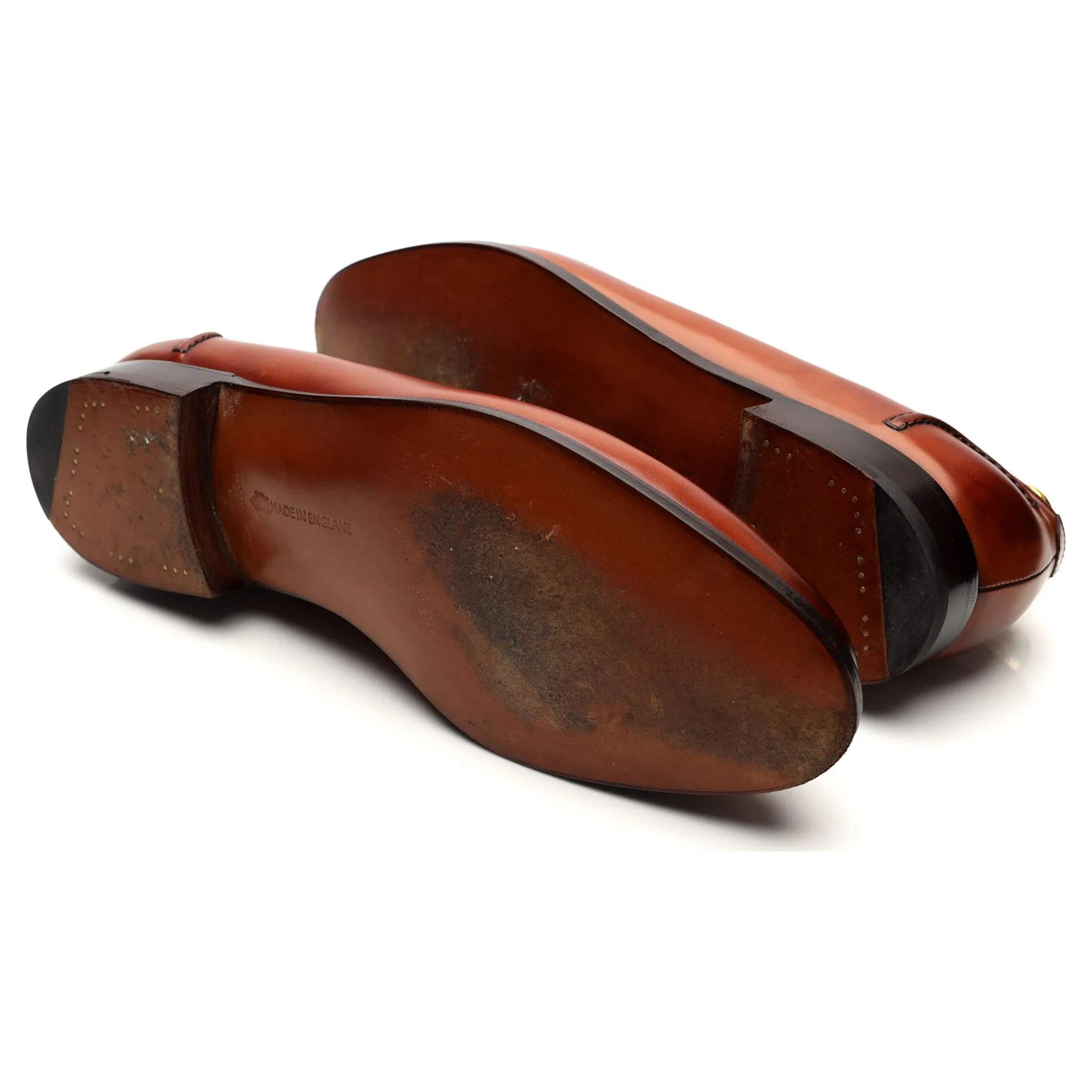 'Longacre' Tan Brown Leather Loafers UK 8.5 E