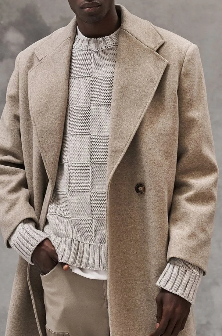 LONGLINE OVERCOAT - BEIGE