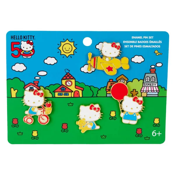Loungefly x Sanrio Hello Kitty 50th Anniversary 4 Piece Pin Set