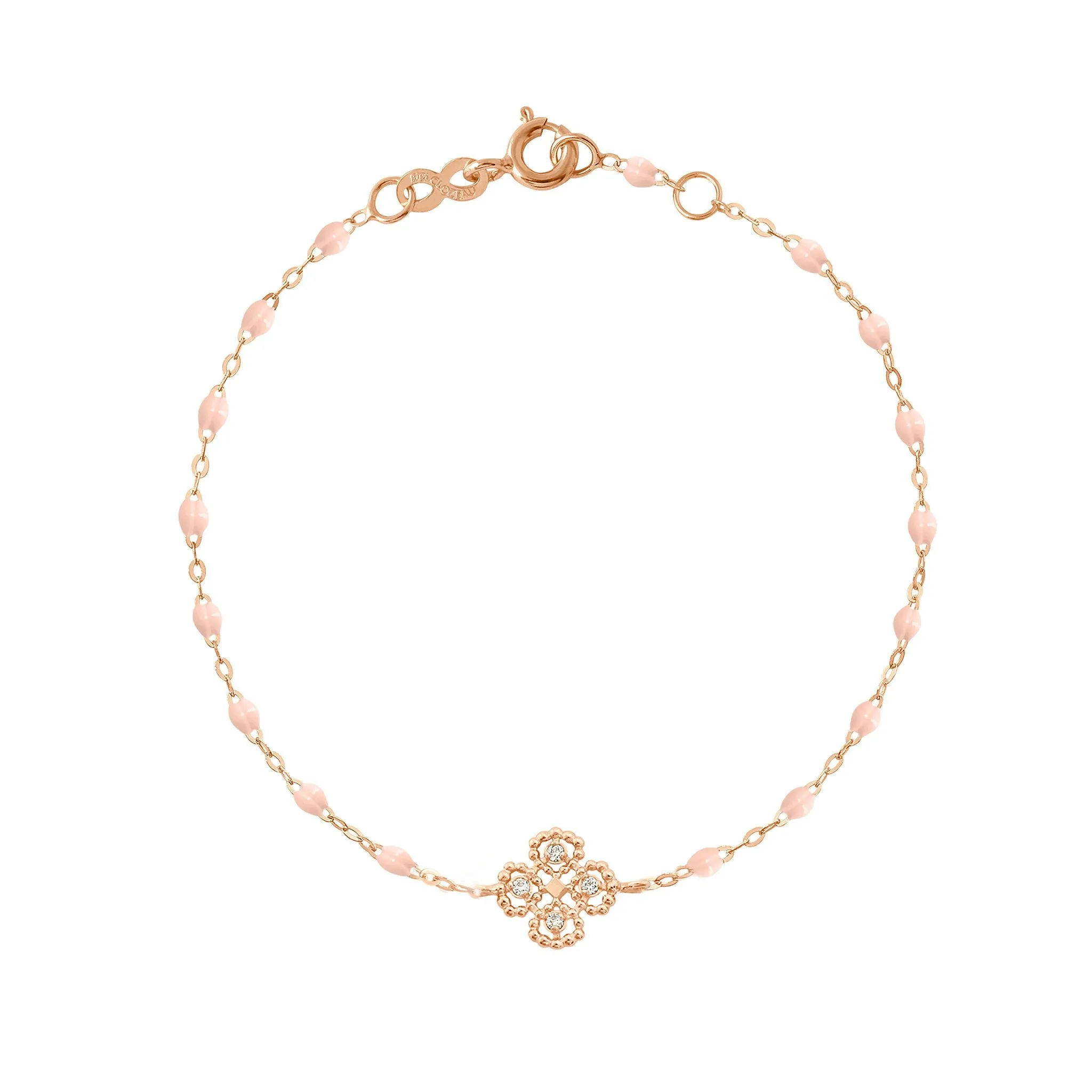 Lucky Clover Classic Gigi Baby Pink diamond Bracelet, Rose Gold, 6.7