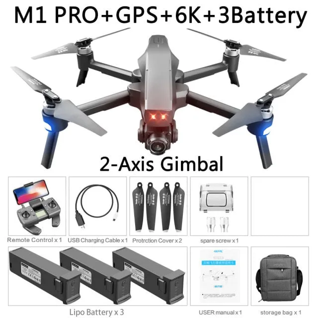M1 Pro 2 drone 4K 6K HD Camera Professional GPS 5G WIFI 2-Axis Gimbal