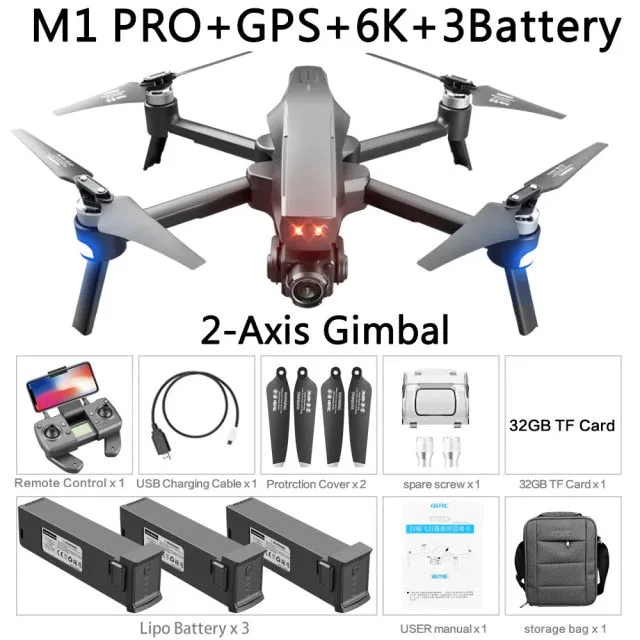 M1 Pro 2 drone 4K 6K HD Camera Professional GPS 5G WIFI 2-Axis Gimbal