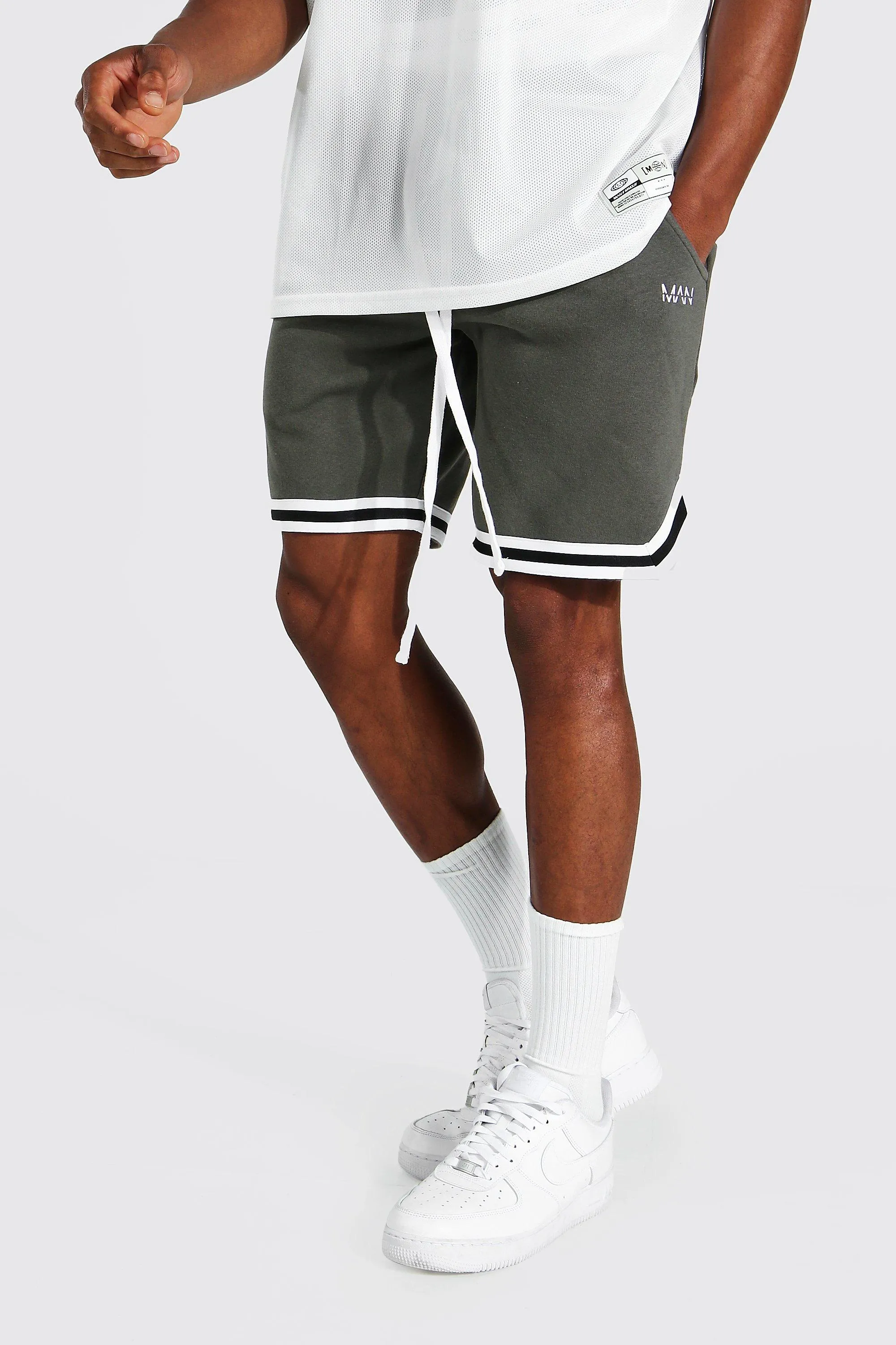 Man Basketball Jersey Shorts With Tape