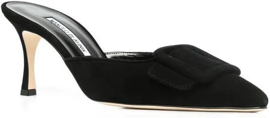 Manolo Blahnik Maysale buckled mules Black