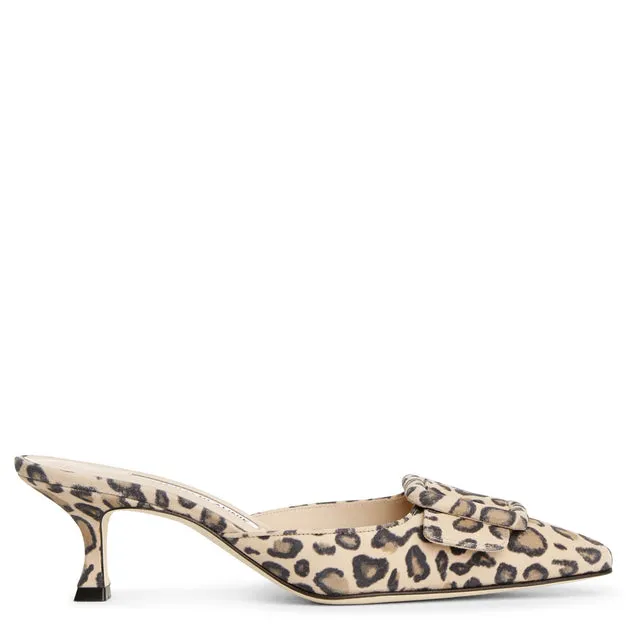 Manolo Blahnik Maysale leopard suede mules
