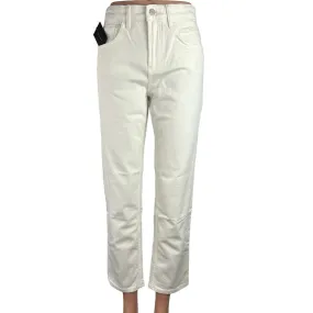 Massimo Dutti NWT White High Rise Denim Cropped Straight Leg Jeans Size 6