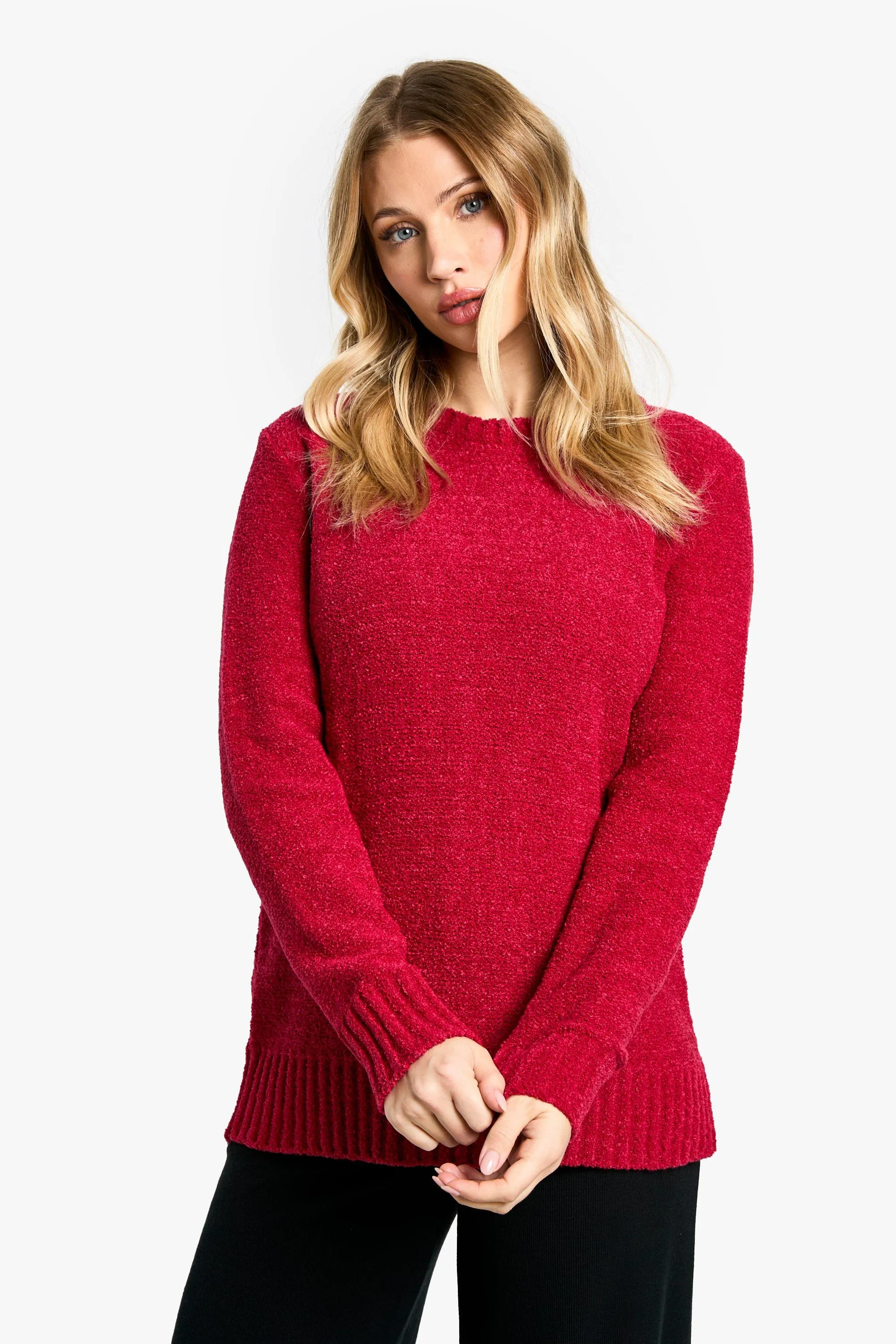 Maternity Boucle Knit Crew Neck Sweater