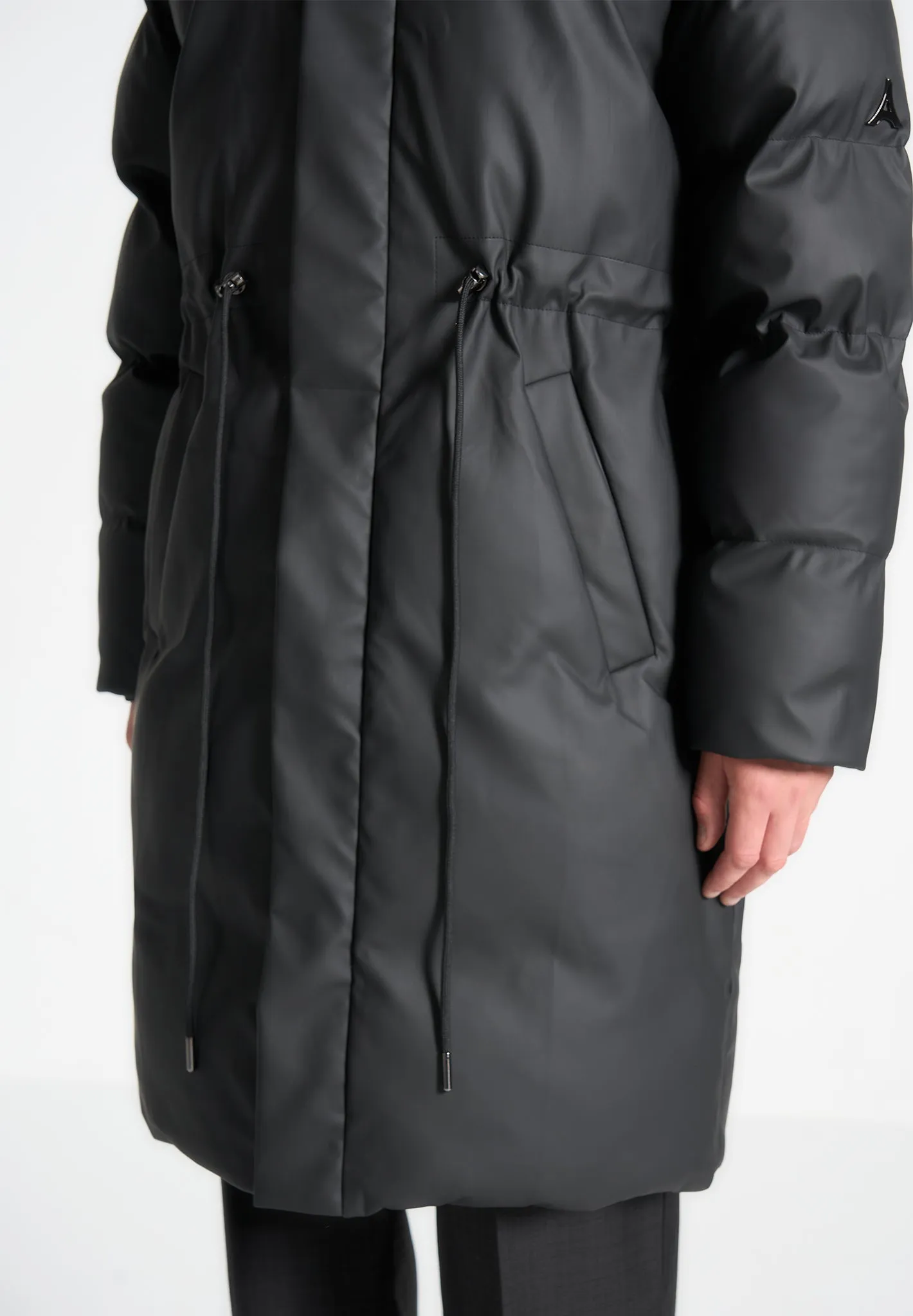 Matte Longline Puffer Coat - Black