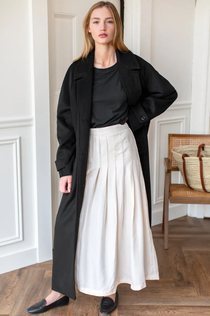 Maxi Overcoat - Black Wool