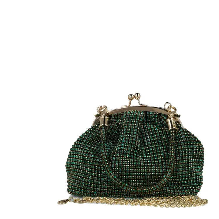 Menbur 85673 LIBITINA Borsa Donna Pochette Secchiello Gioiello Emerald Green