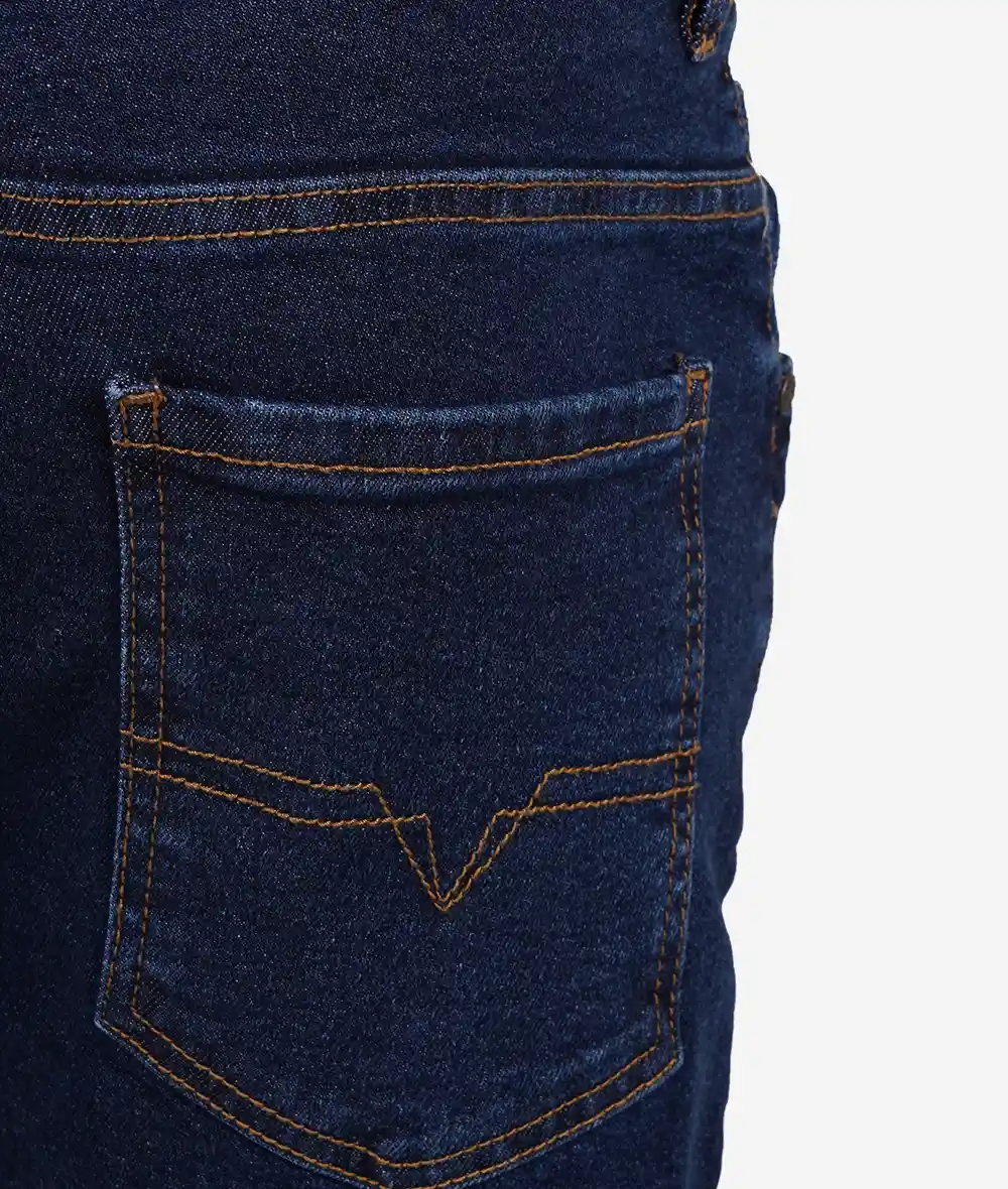 Mens Dark Blue Tapered Fit Denim Jeans