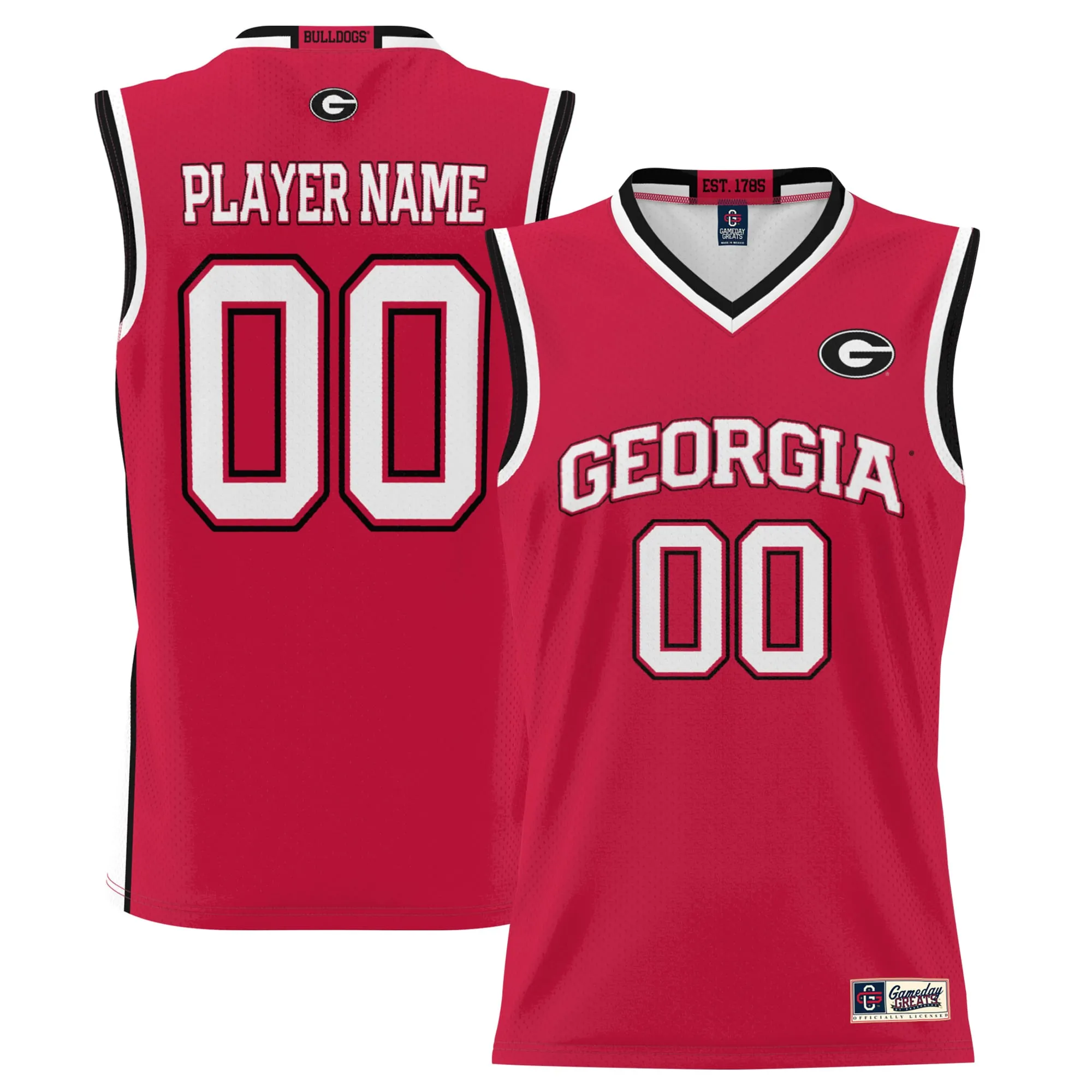 Men's GameDay Greats Red Georgia Bulldogs NIL Pick-A-Player Lightweight Basketball Jersey