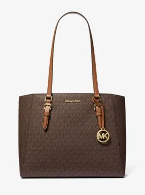 MK Charlotte Large 3-in-1 Signature Logo Tote Bag - Brown - Michael Kors