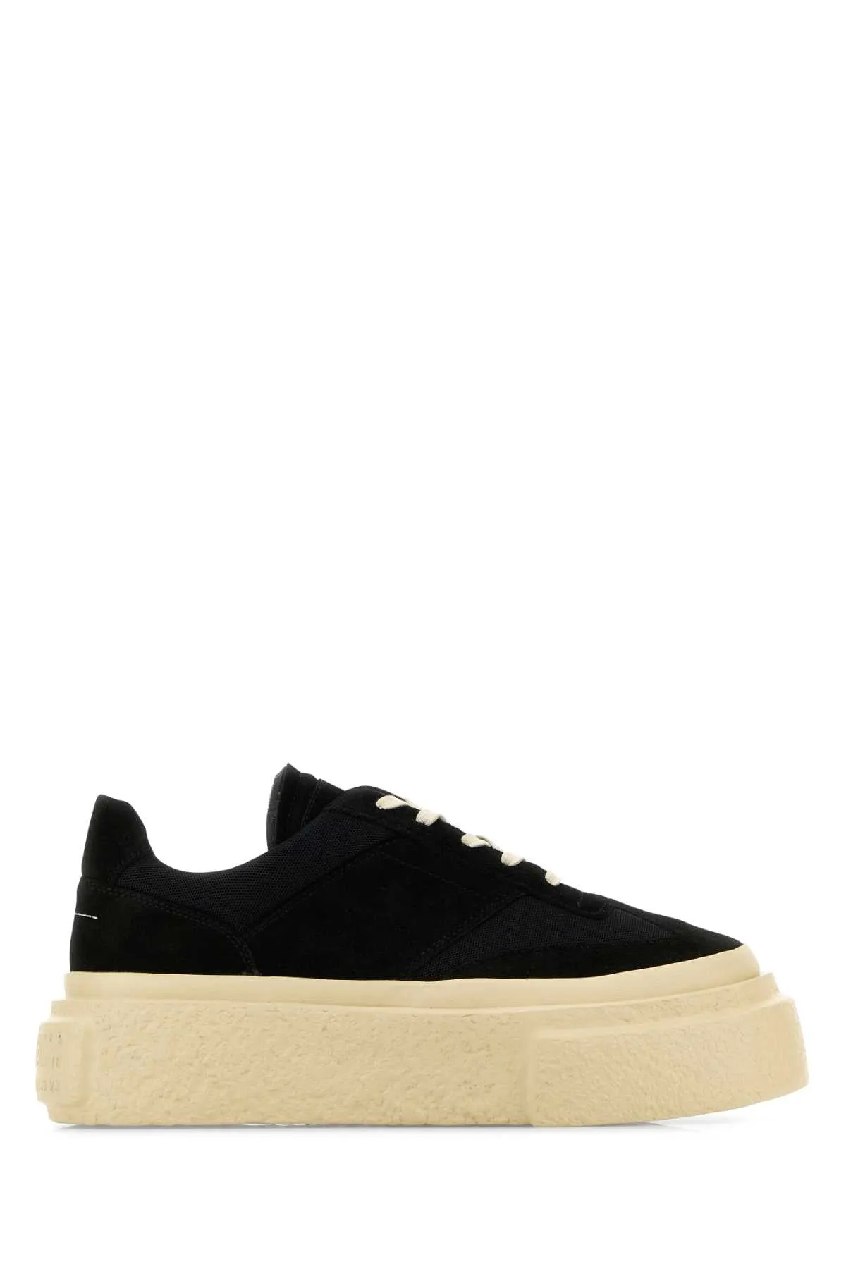 Mm6 Maison Margiela Black Suede And Mesh Gambetta Sneakers