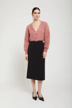 Mohair blend fluffy cardigan