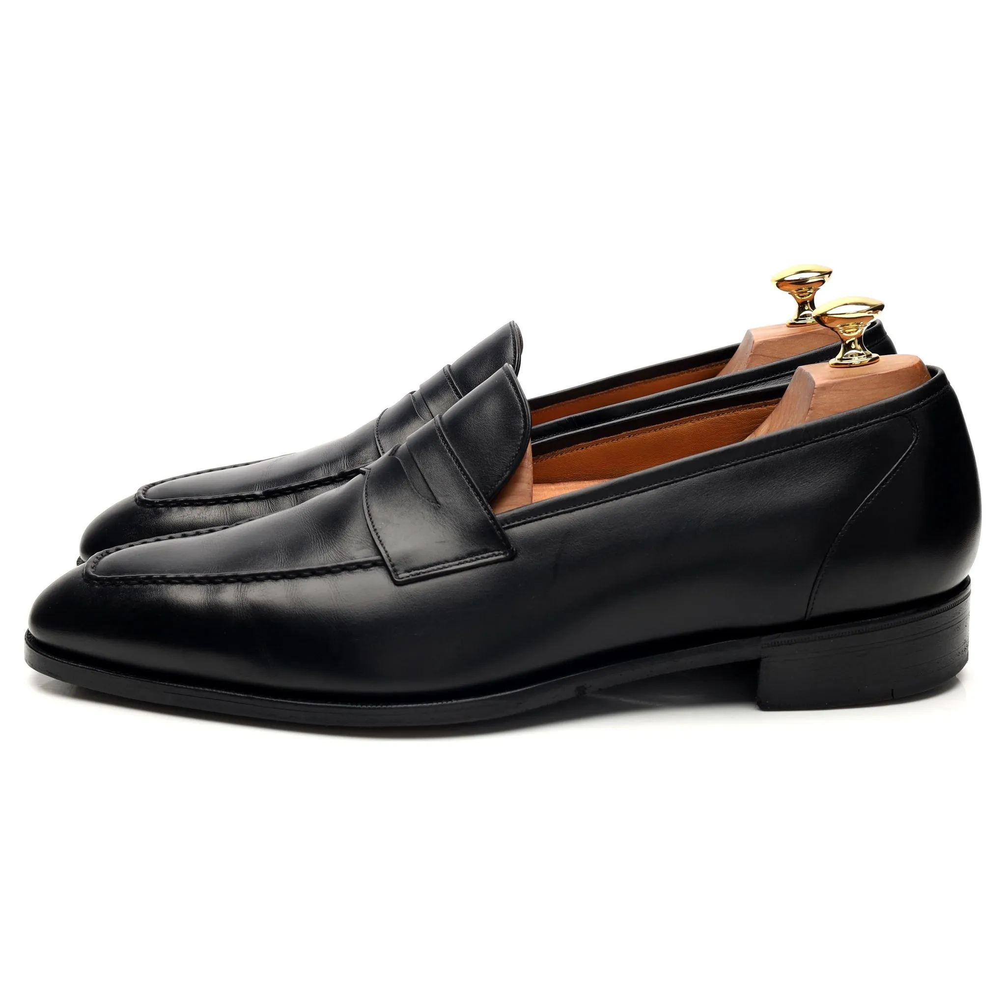 'Monaco' Black Leather Loafers UK 10.5 E