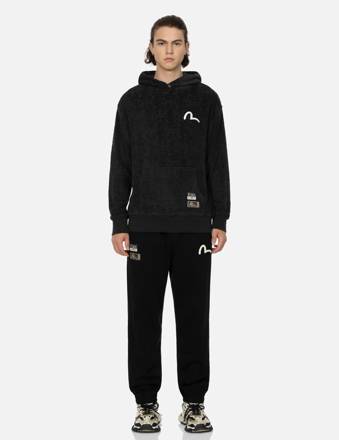 Monogram Jacquard Boucle and Seagull Embrodiery Relax Fit Hoodie