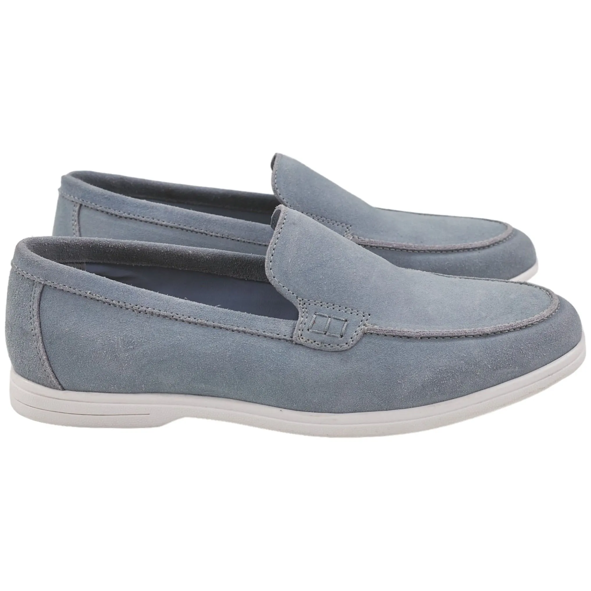 Moss Blue Suede Loafers