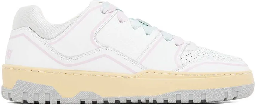 MSGM White & Pink Retro Basketball Sneakers