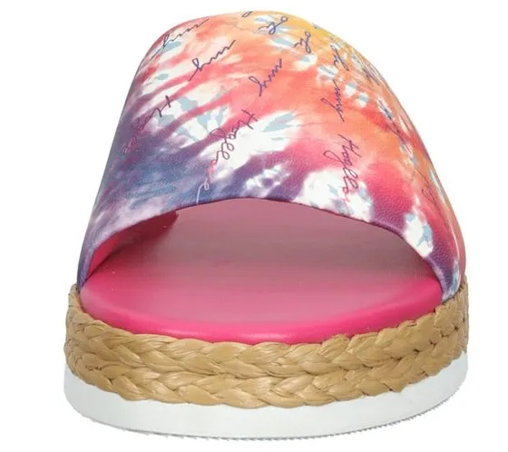 Mules de playa para mujer högl con estampado batik zapatos de verano 3-10 0738 en marrón o rosa