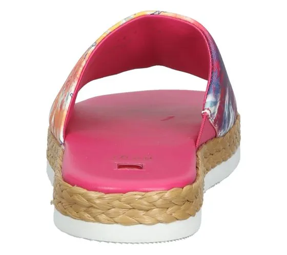 Mules de playa para mujer högl con estampado batik zapatos de verano 3-10 0738 en marrón o rosa