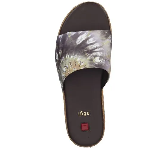 Mules de playa para mujer högl con estampado batik zapatos de verano 3-10 0738 en marrón o rosa