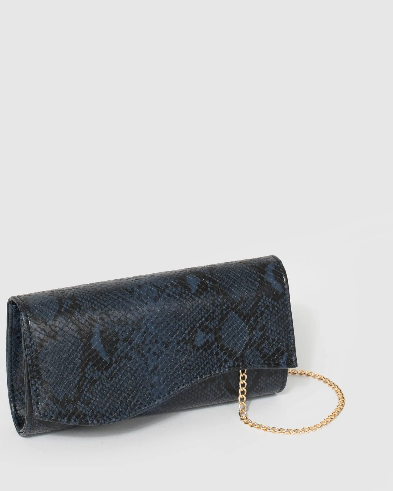 Navy Blue Henrietta Wave Clutch Bag