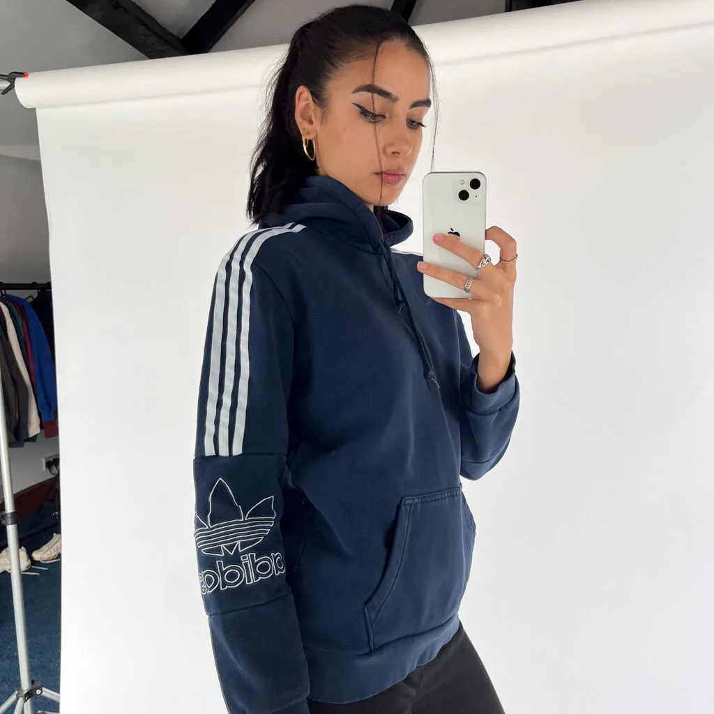 Navy Blue y2ks Adidas Hoodie Sweatshirt (XS)