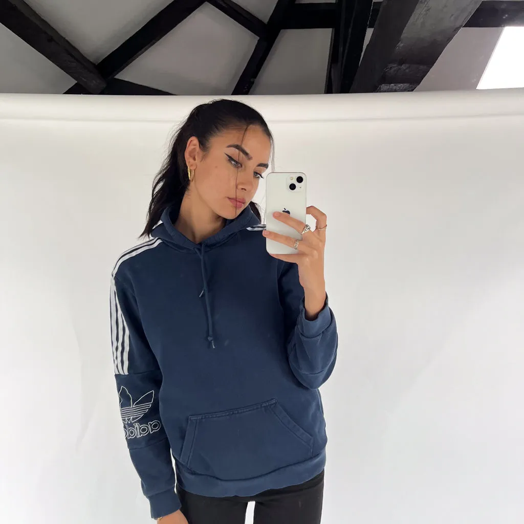 Navy Blue y2ks Adidas Hoodie Sweatshirt (XS)