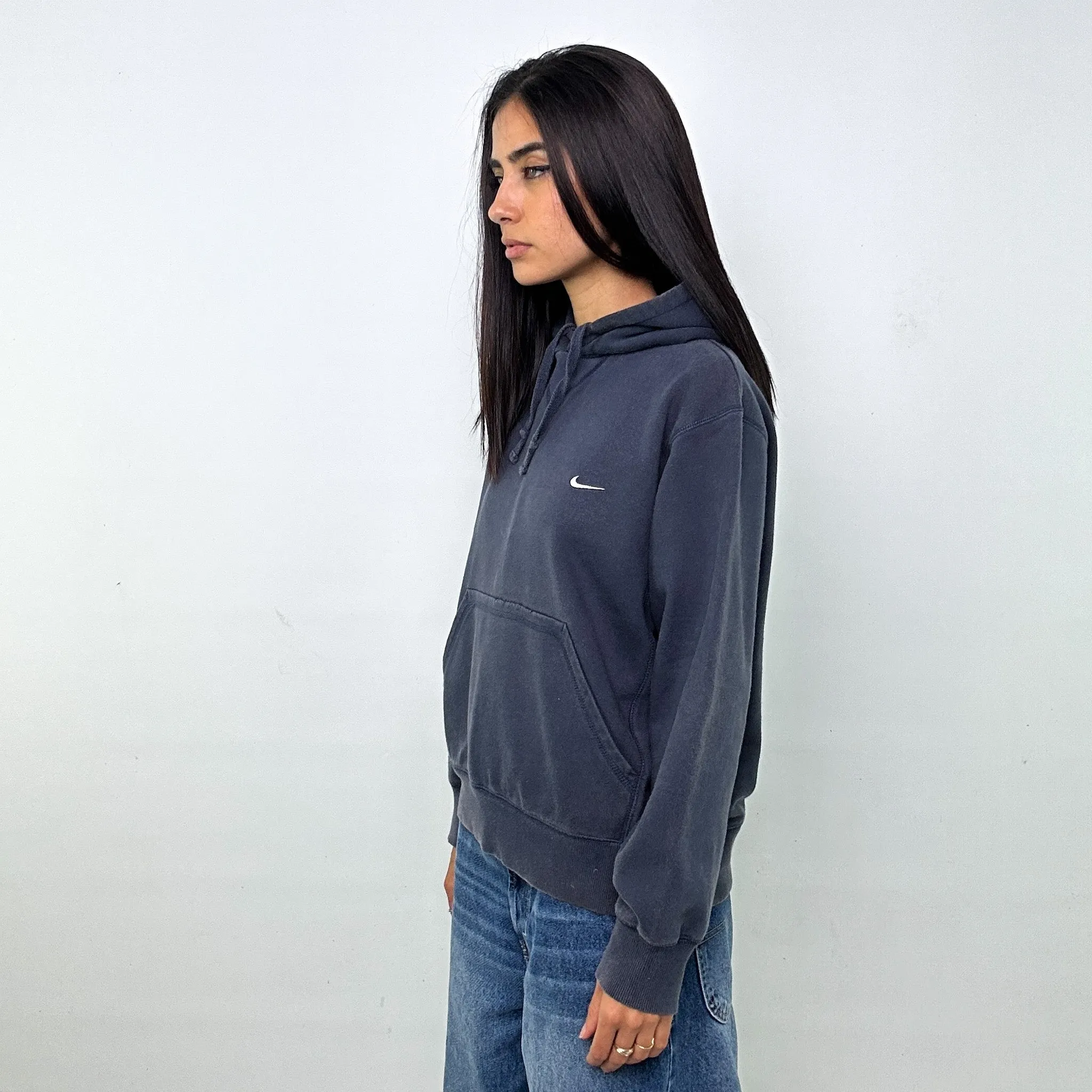 Navy Blue y2ks NIKE Hoodie Sweatshirt (M)