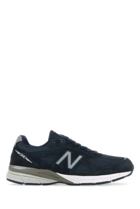 New Balance Blue Fabric And Suede 990v4 Sneakers