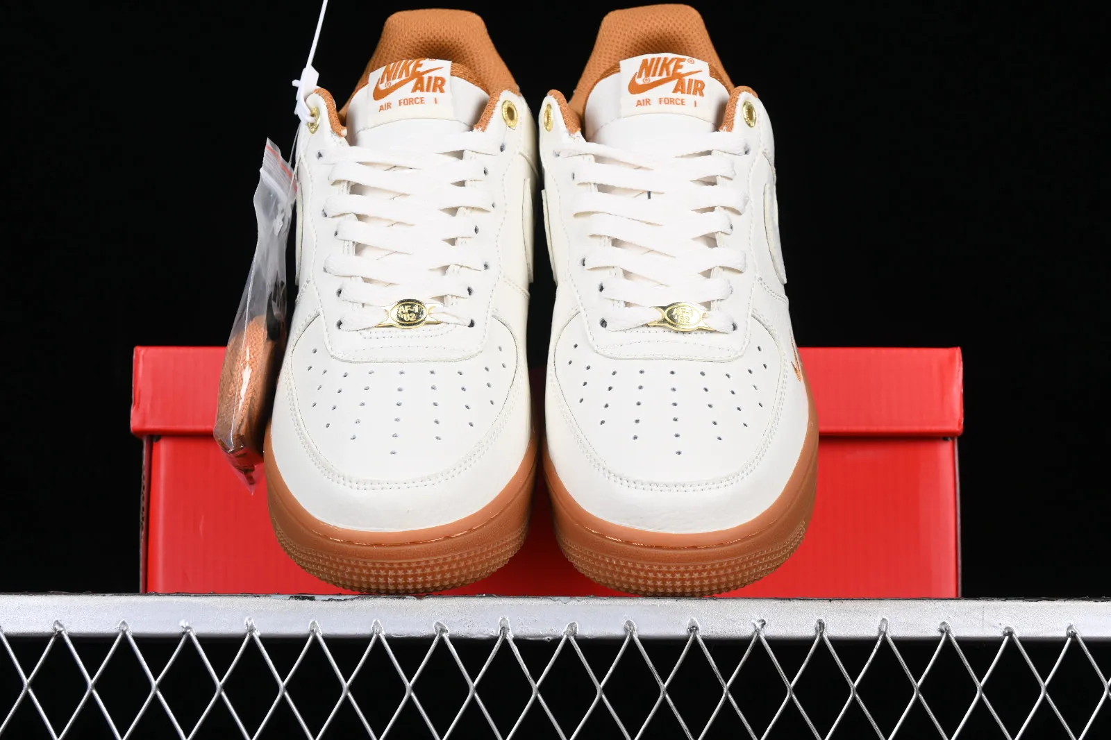 Nike Air Force 1 07 Low Orange Brown White Gold BS9055-742