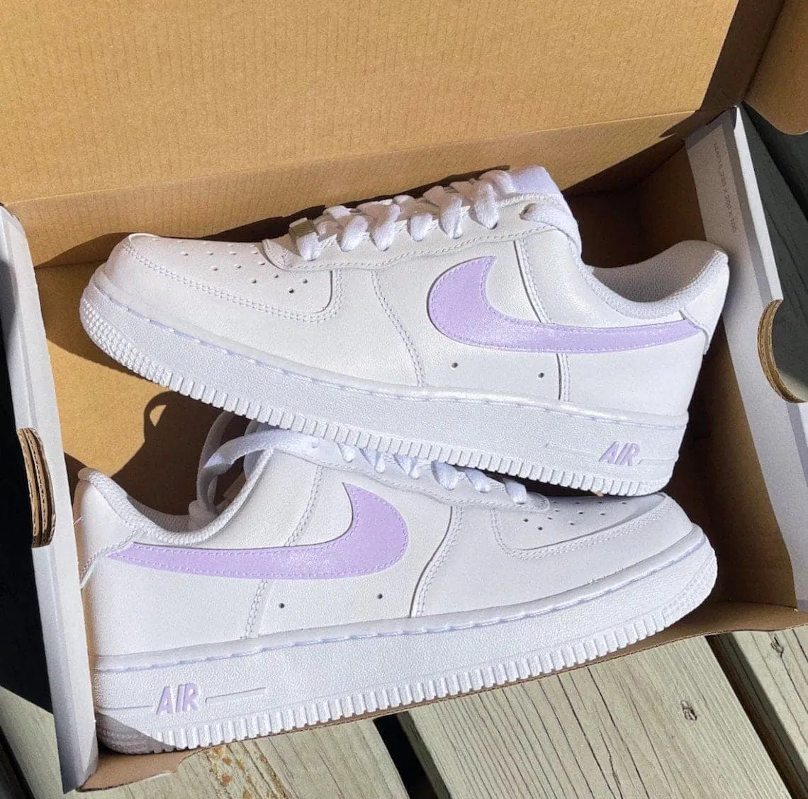 Nike Air Force 1 Blue Custom Sneakers Shoes