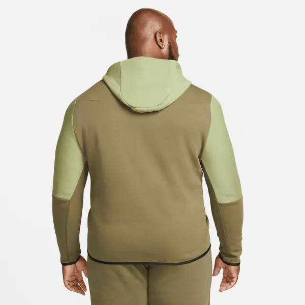 Nike - Men - Tech Fleece Full-Zip Hoodie - Alligator/Olive/Black