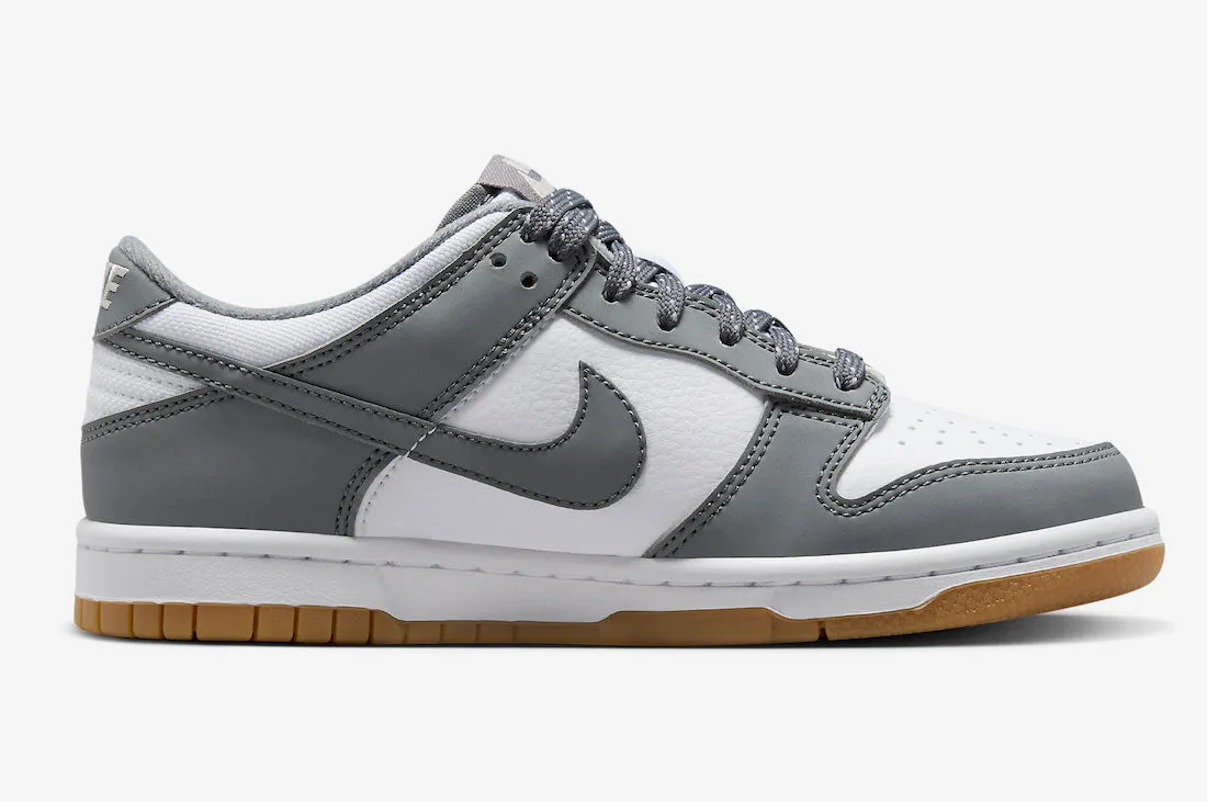 Nike SB Dunk Low GS Reflective White Smoke Grey Gum Light Brown FV0374-100