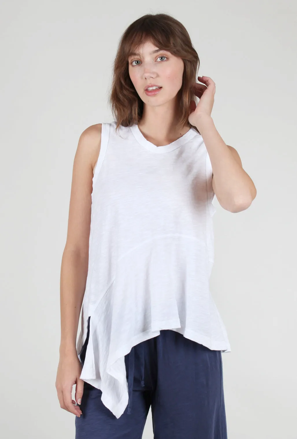 Novelty Hem Tank, White