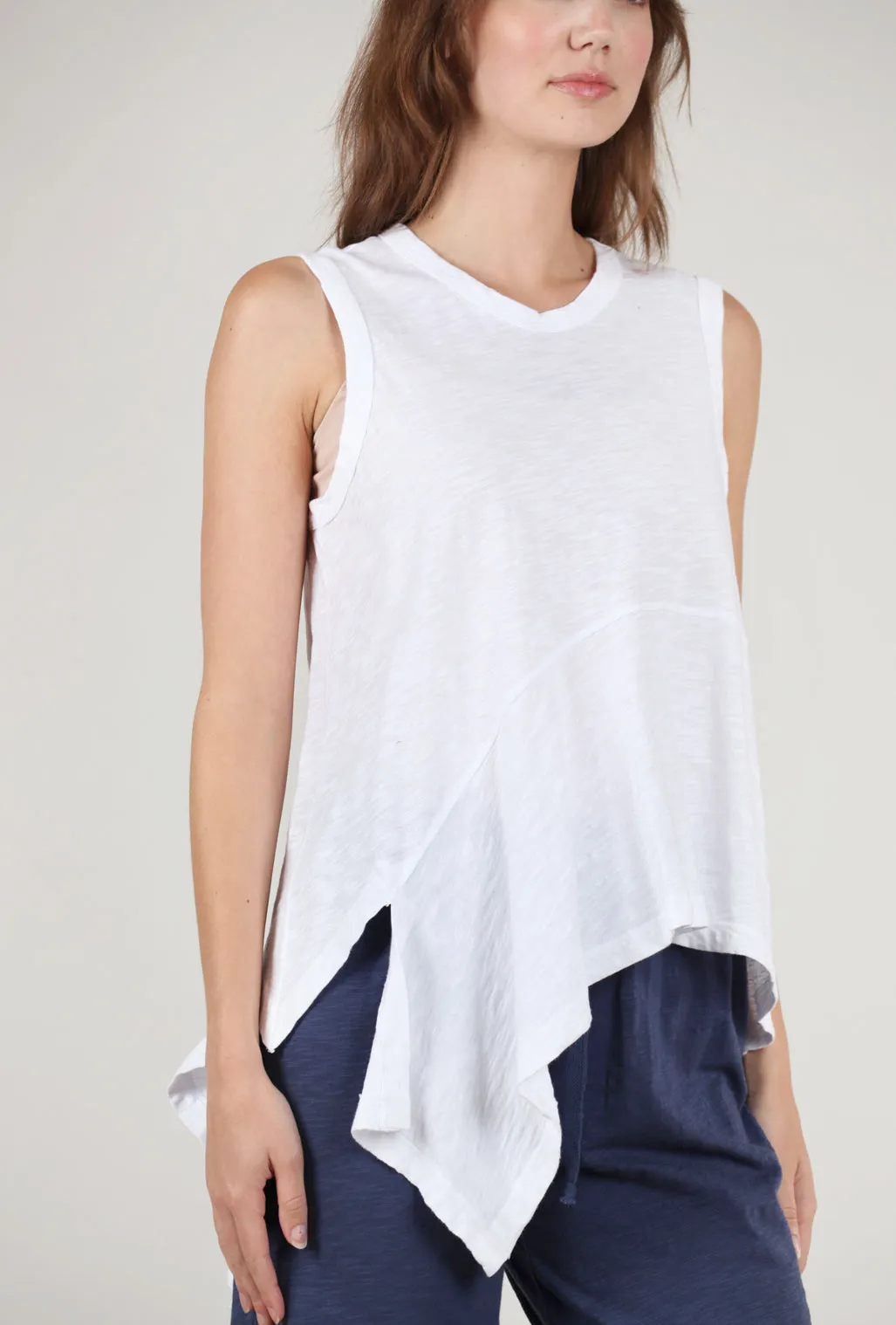 Novelty Hem Tank, White