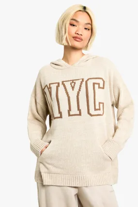 Nyc Knitted Hooded Sweater