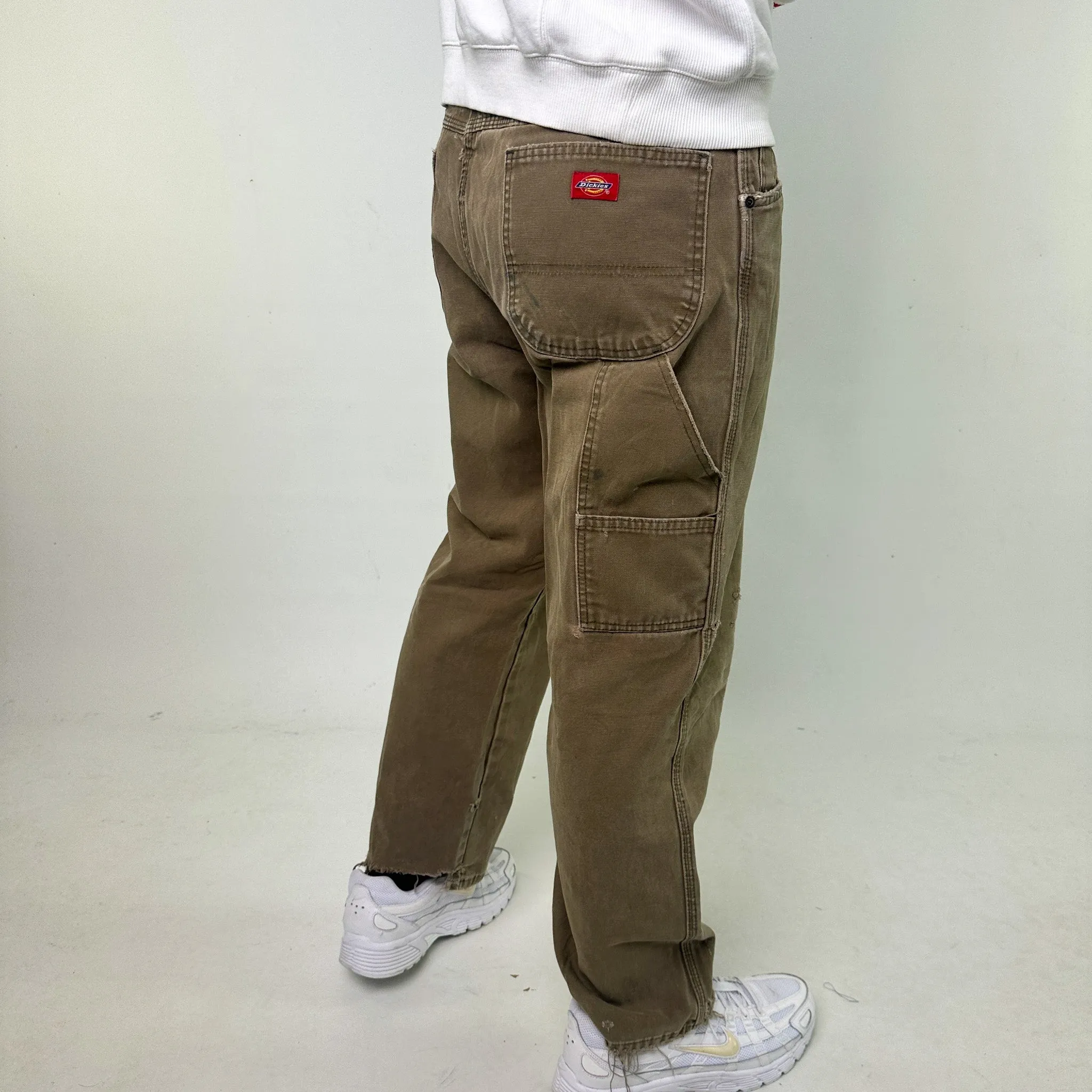 Olive Green 90s Dickies Cargo Skater Trousers Pants Jeans (36x29)