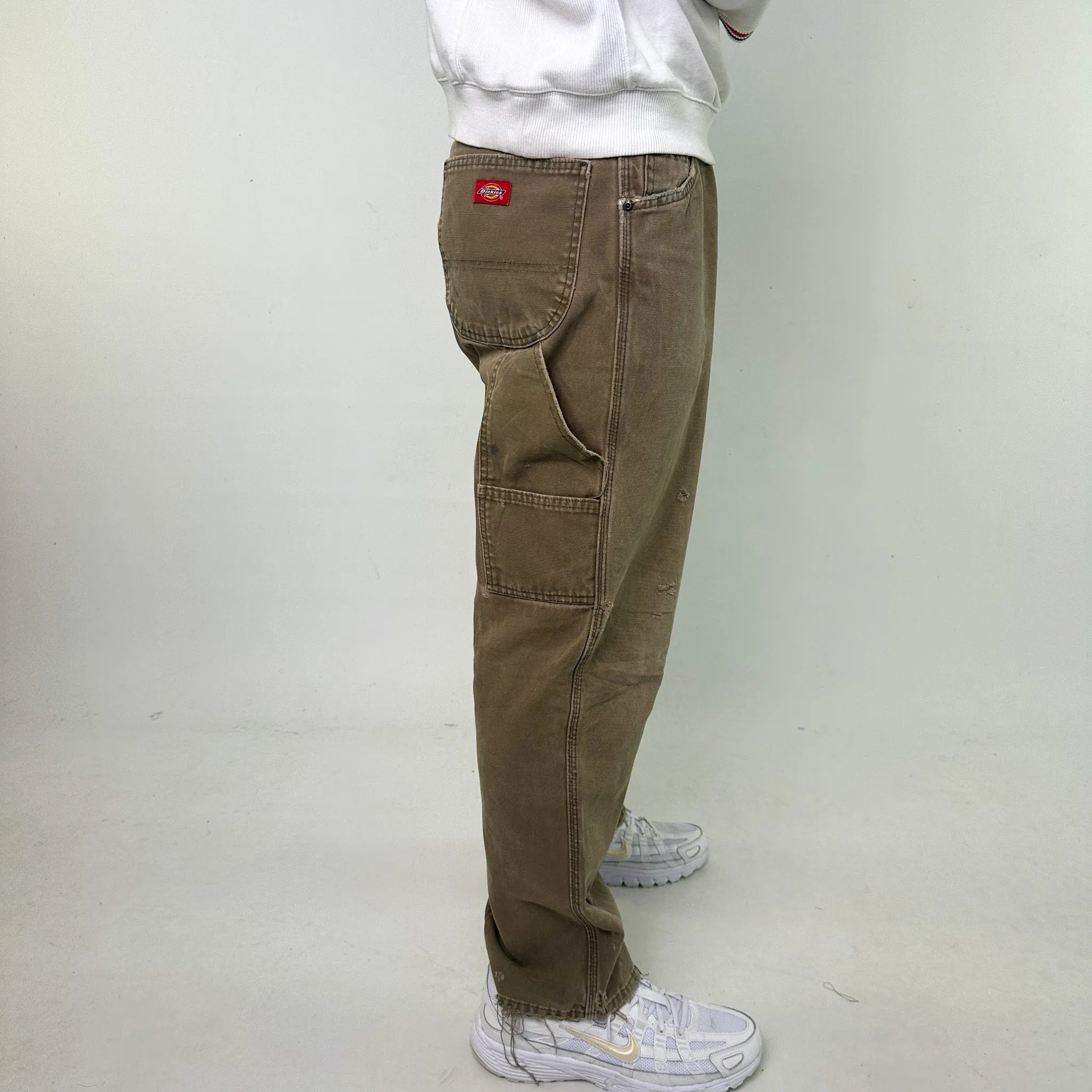 Olive Green 90s Dickies Cargo Skater Trousers Pants Jeans (36x29)