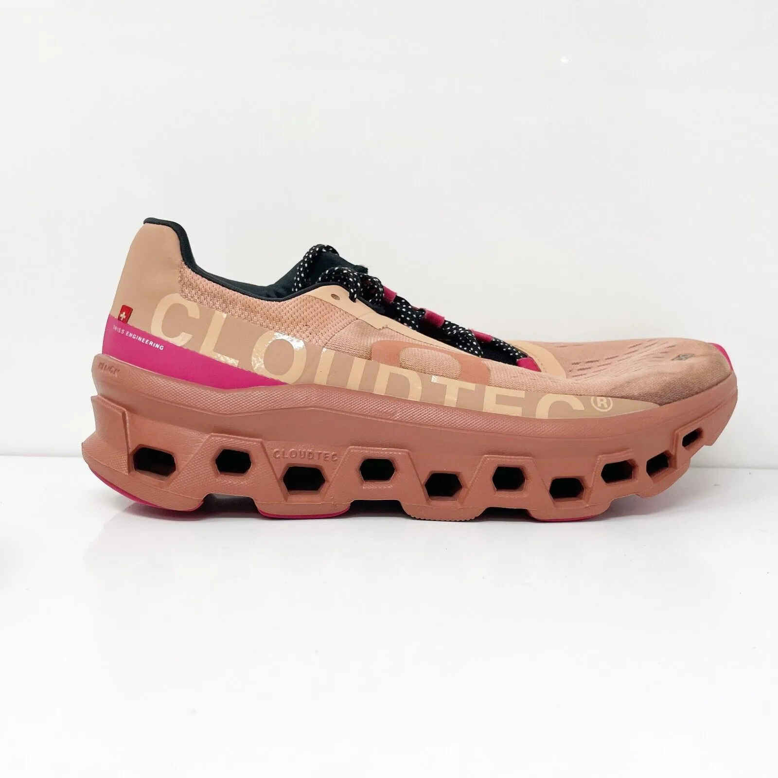 On Womens Cloudmonster Pink Running Shoes Sneakers Size 10.5