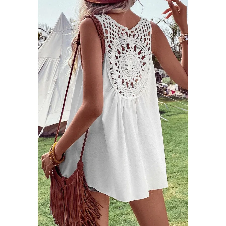 Openwork V-Neck Tank