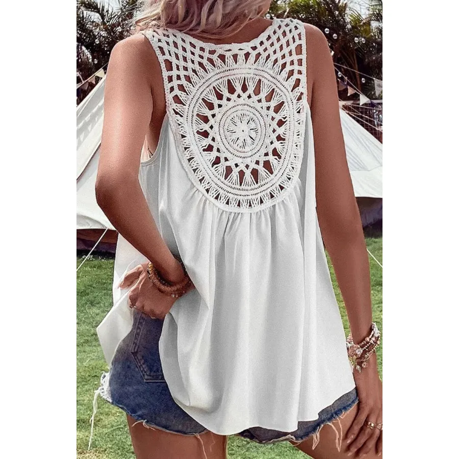 Openwork V-Neck Tank