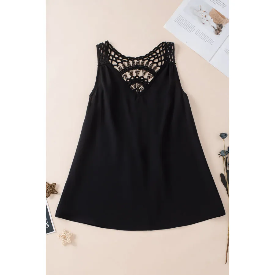 Openwork V-Neck Tank