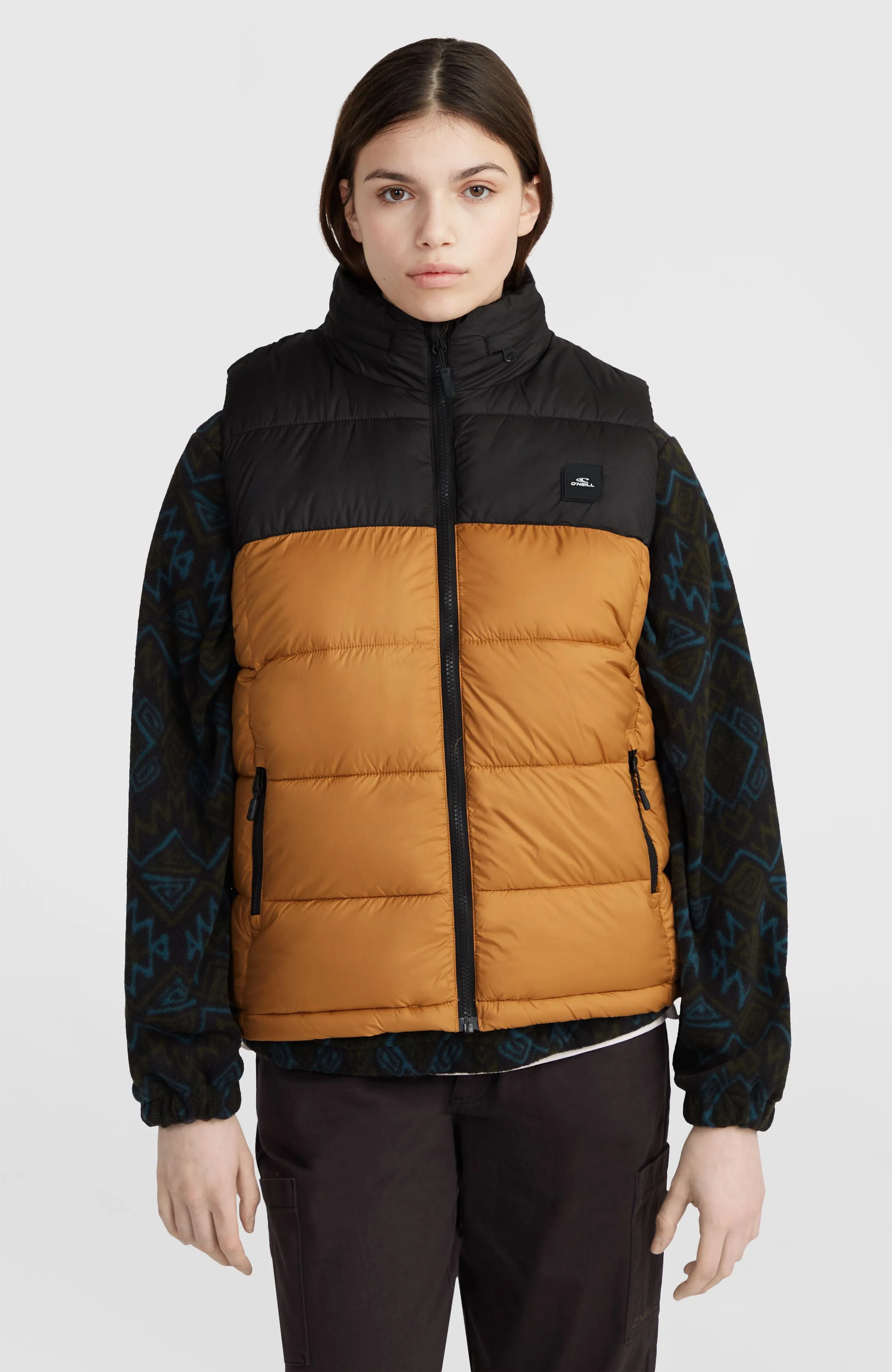 O'Riginals Puffer Vest | Rich Caramel Colour block