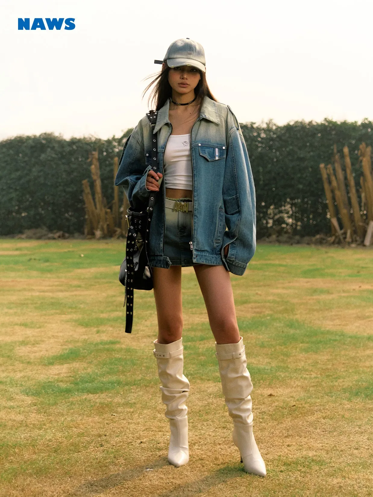 Oversize Washde Casual Drop-Shoulder Denim-Jacket