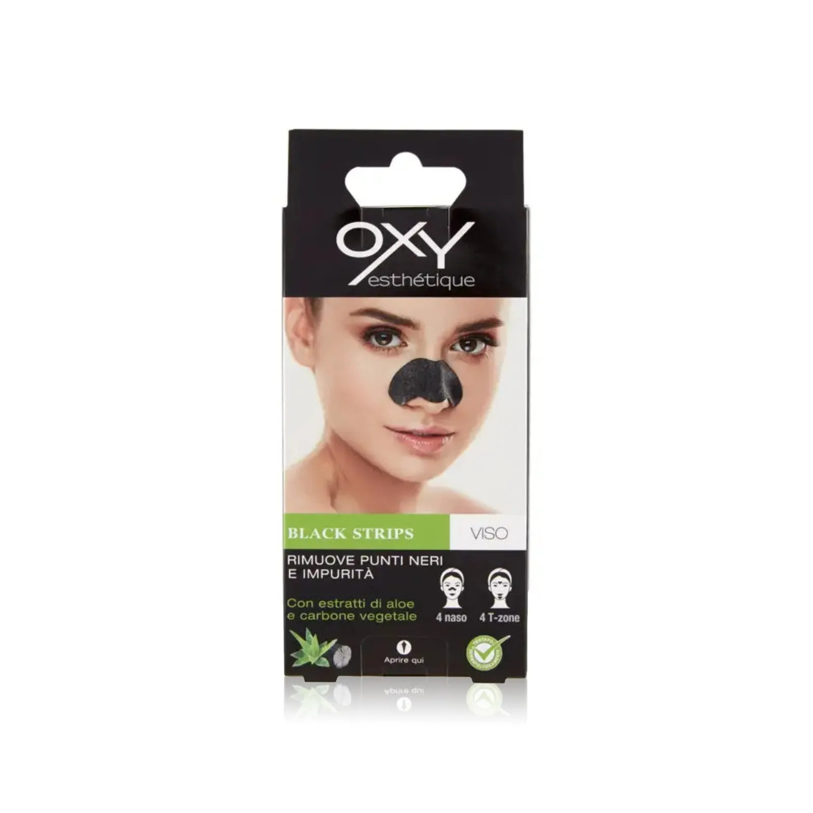 Oxy Black Strips Face with Aloe Extracts and Plant Charcoal 8 Strips